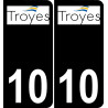 10 Troyes logo sticker plate registration city