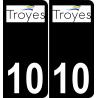 10 Troyes logotipo de la etiqueta engomada de la placa de registro de la ciudad