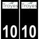 10 Troyes logo sticker plate registration city