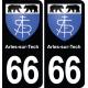 66 Arles-sur-Tech blason autocollant plaque stickers ville
