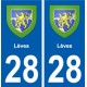 28 Lèves blason stickers ville