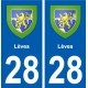 28 Lèves blason stickers ville