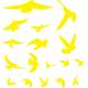 17 autocollants oiseaux 4455 autocollant sticker
