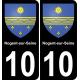 10 Nogent-sur-Seine placa etiqueta de registro de la ciudad