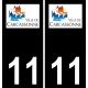 11 Caracassonne logo ville autocollant plaque