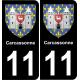 11 Carcassonne ville autocollant plaque