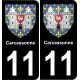 11 Carcassonne ville autocollant plaque