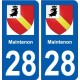 28 Maintenon blason stickers ville