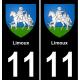 11 Limoux ville autocollant plaque