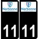 11 Narbonne  logo ville autocollant plaque