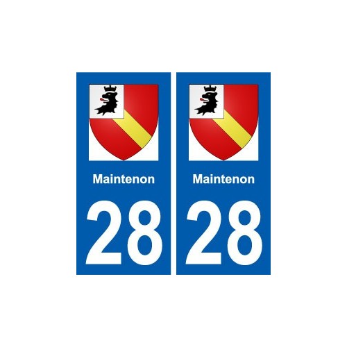 28 Maintenon blason stickers ville