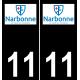 11 Narbonne  logo ville autocollant plaque