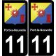 11 Port-la-Nouvelle ville autocollant plaque