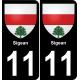 11 Sigean ville autocollant plaque
