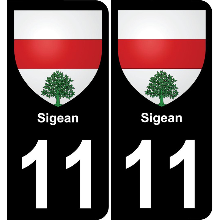 11 Sigean ville autocollant plaque