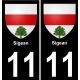 11 Sigean ville autocollant plaque