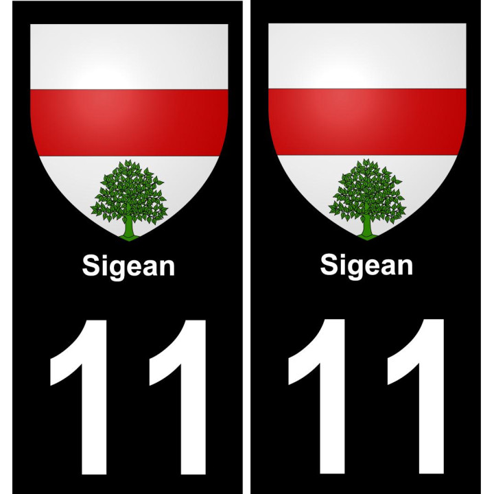 11 Sigean ville autocollant plaque