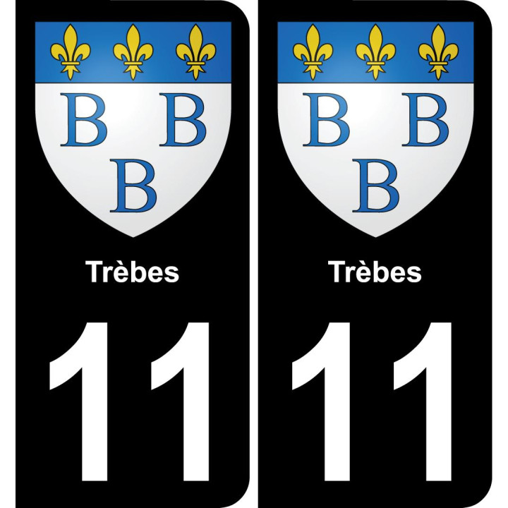 11 Trèbes ville autocollant plaque