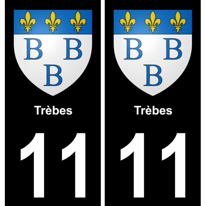 11 Trèbes ville autocollant plaque