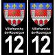 12 Villefranche-de-rouergue ville autocollant plaque