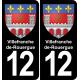 12 Villefranche-de-rouergue ville autocollant plaque