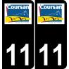 11 Coursan logo ville autocollant plaque