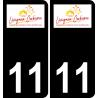 11 Lézignan-Corbières logotipo de la ciudad de la etiqueta engomada de la placa
