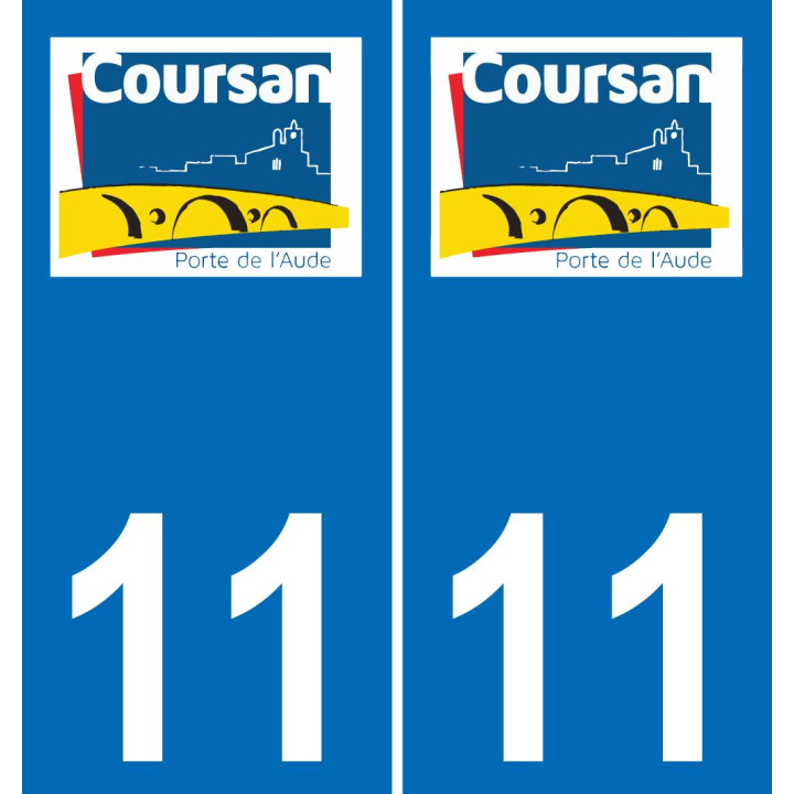 11 Coursan logo ville autocollant plaque