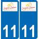 11 Lézignan-Corbières logotipo de la ciudad de la etiqueta engomada de la placa
