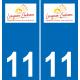 11 Lézignan-Corbières logotipo de la ciudad de la etiqueta engomada de la placa