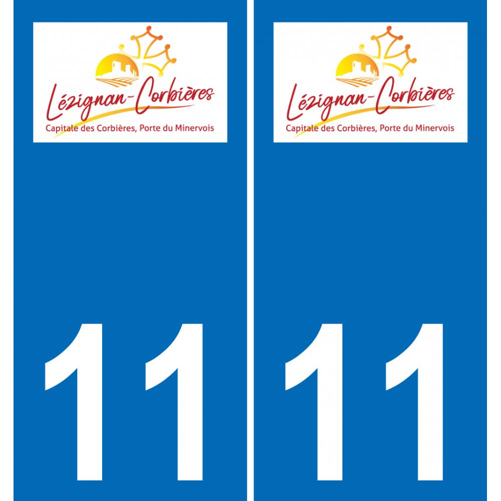11 Lézignan-Corbières logotipo de la ciudad de la etiqueta engomada de la placa