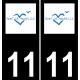 11 Port-la-Nouvelle logo città adesivo piastra