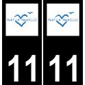 11 Port-la-Nouvelle logotipo de la ciudad de la etiqueta engomada de la placa