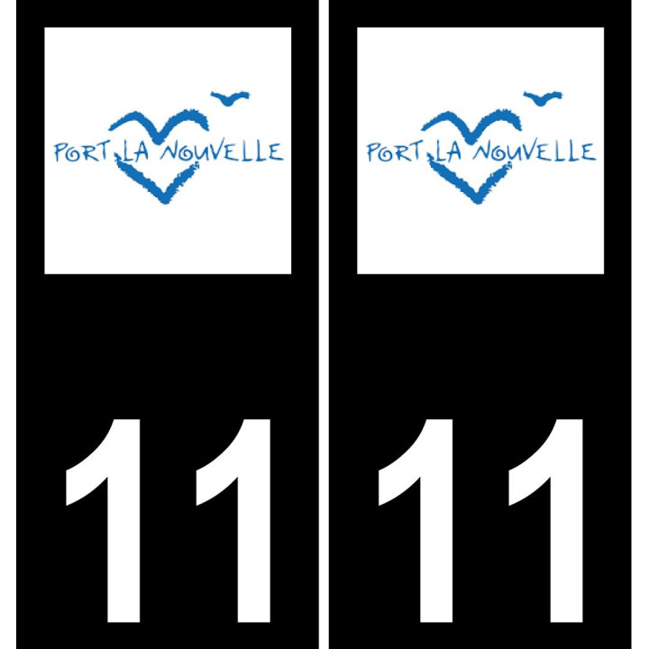 11 Port-la-Nouvelle logo ville autocollant plaque black black background
