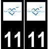 11 Port-la-Nouvelle logo ville autocollant plaque black black background