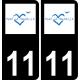 11 Port-la-Nouvelle logotipo de la ciudad de la etiqueta engomada de la placa