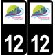 12 Decazeville logo sticker plate registration city black background