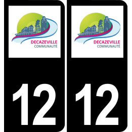 12 Decazeville logo sticker plate registration city black background
