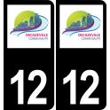 12 Decazeville logo sticker plate registration city black background