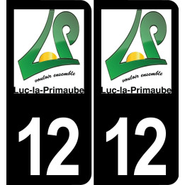 12 Luc-la-Primaube-logo aufkleber plakette ez stadt schwarzer Hintergrund