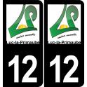 12 Luc-la-Primaube logo adesivo piastra di registrazione city sfondo nero
