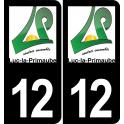 12 Luc-la-Primaube logo sticker plate registration city black background