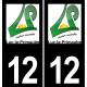12 Luc-la-Primaube logo autocollant plaque immatriculation auto ville sticker fond noir