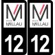 64 Pau logo autocollant plaque immatriculation auto ville sticker