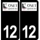 12 Onet-le-Château logo adesivo piastra di registrazione city sfondo nero