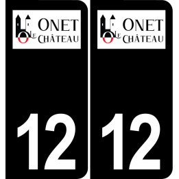 12 Onet-le-Château logo sticker plate registration city black background
