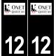 12 Onet-le-Château logo sticker plate registration city black background