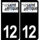 12 Saint-Affrique logo sticker plate registration city black background