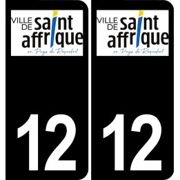 12 Saint-Affrique logo sticker plate registration city black background