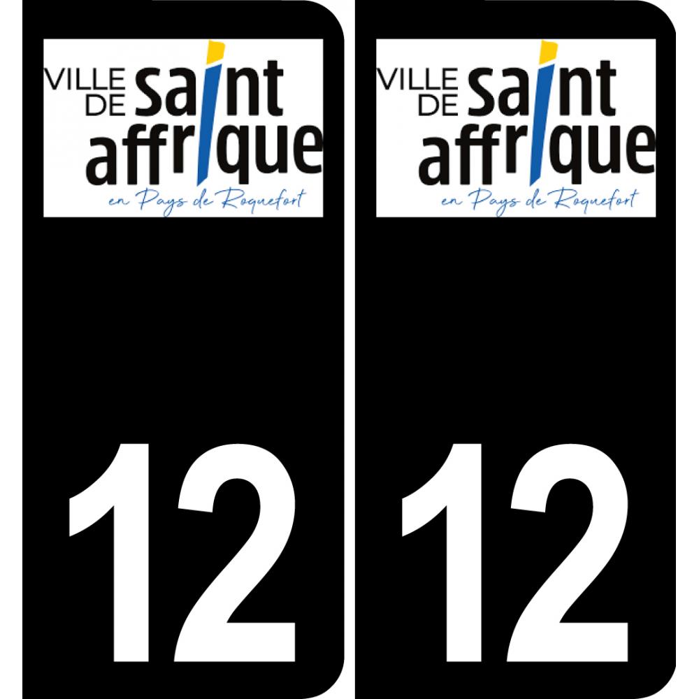 12 Saint-Affrique logo sticker plate registration city black background